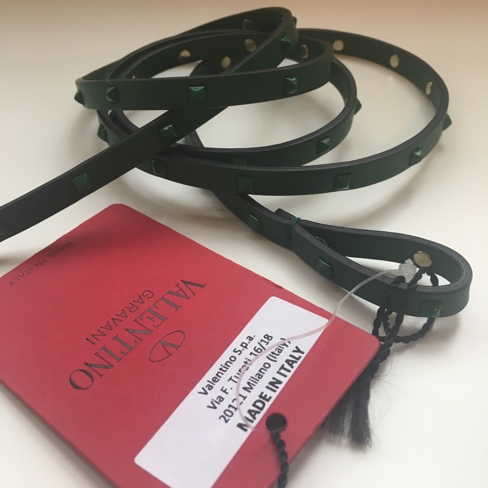 [BNWT] Valentino Rockstud Belt -- green